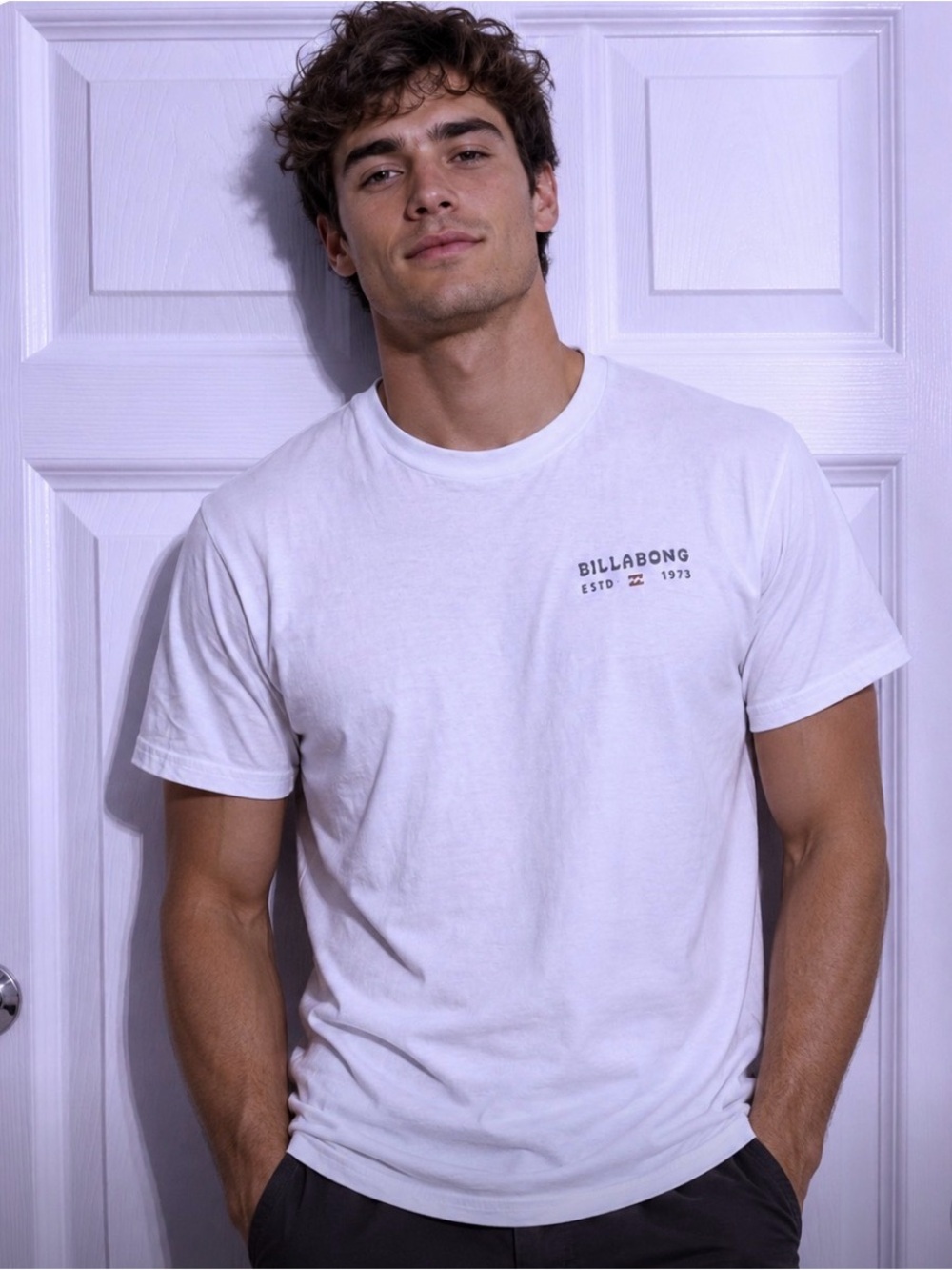 Billabong Men's White Short Sleeve Logo Tee
